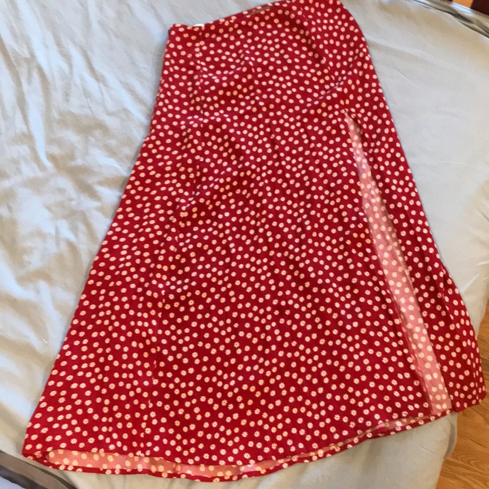 Reformation midi skirt.